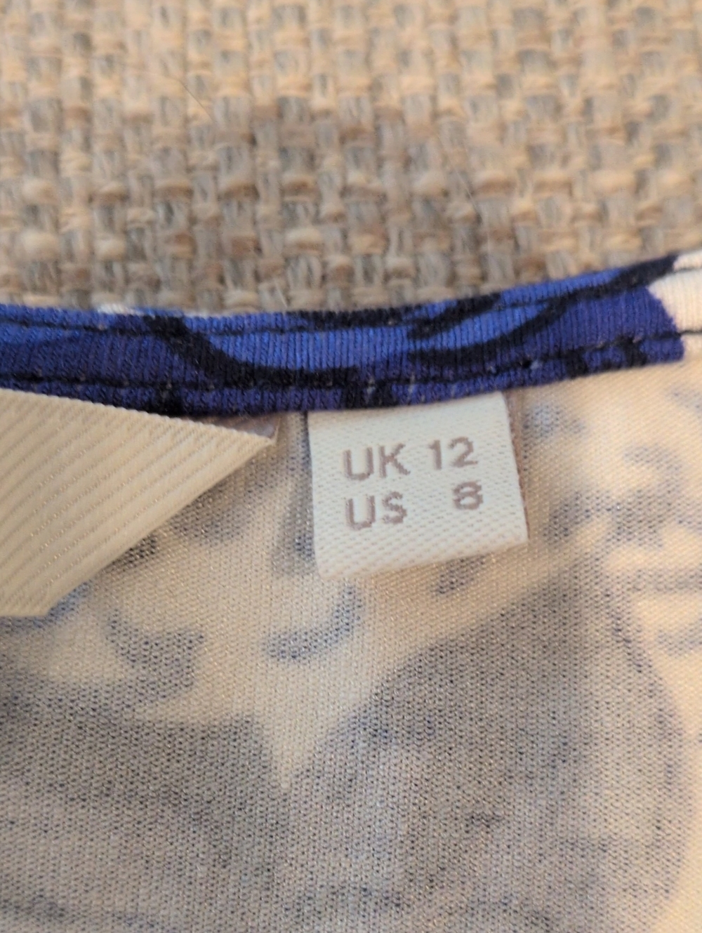 Boden Blue Floral V-Neck Short Sleeve Top W8(EU12) - Picture 9 of 11